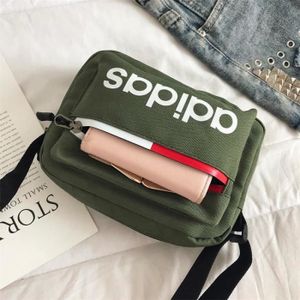 Taille Messager Sac De Bandoulière Adidas Vert Toile Sport Loisirs Portefeuille Poche bf76gYy