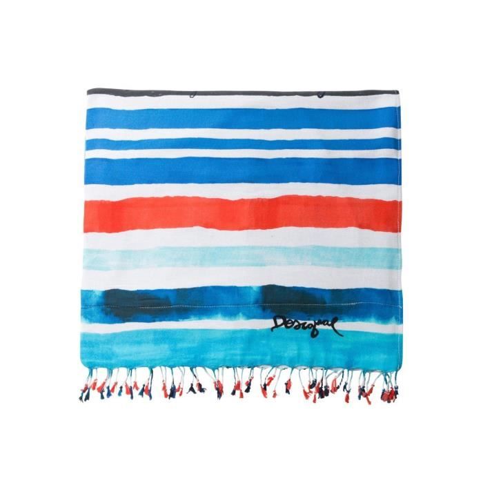 Desigual Femme Serviette De Plage Kikoy Striped Stories