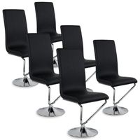 CHAISE Lot de 6 chaises Colami Noir CHAISE Lot de 6 chaises Colami Noir