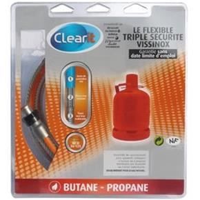 Tuyau flexible pour butane triple sécurité Vissinox à écrous tournants - 1 m