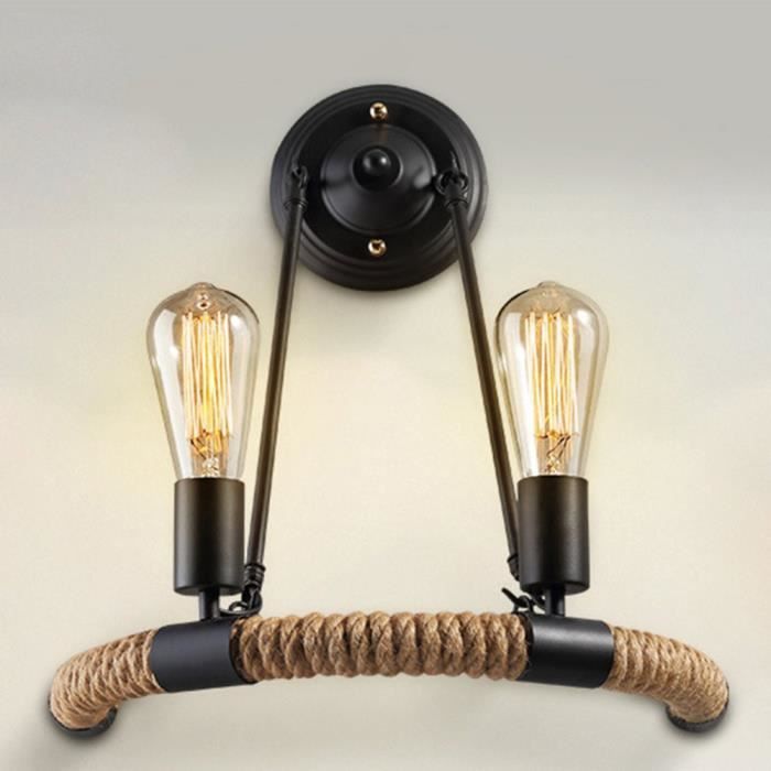 Corde Cercle Industrielle Luminaires Applique Murale Demi Chanvre Vintage Ombre Balcon Appliques D'esc Lampe De Semi 1clJTFK