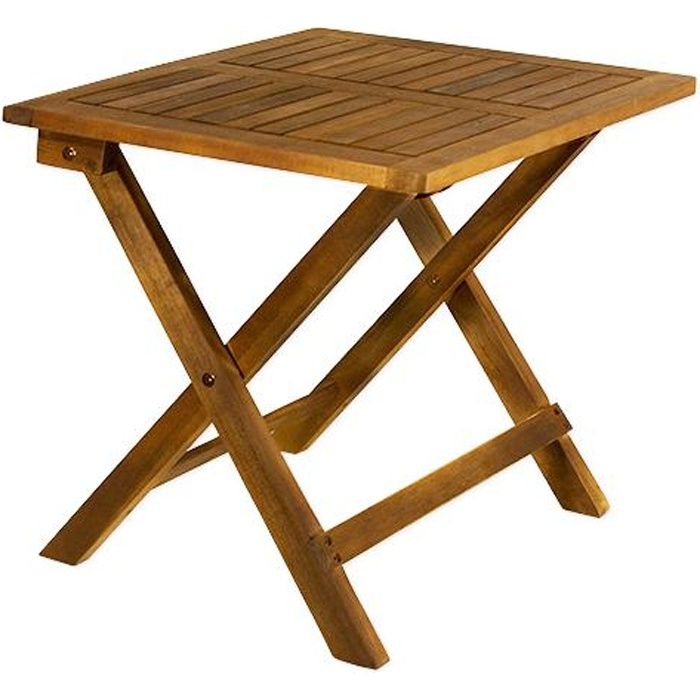 Table basse pliante en bois  Tables jardin d'appoint  46x46cm brun