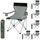 6 Chaises de Camping Pliables avec Porte Boisson e
