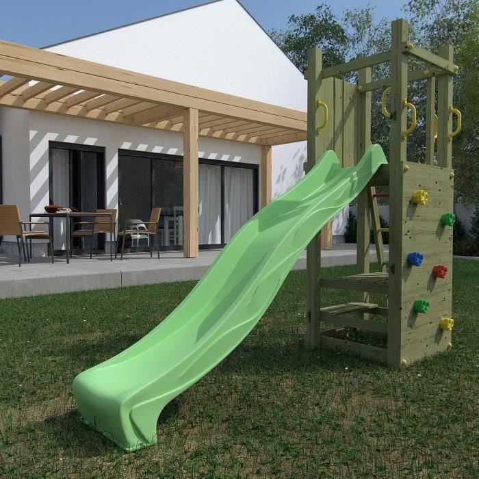 Aire de Jeux / Tour en bois Flappy pour Enfants (toboggan, escalade...)