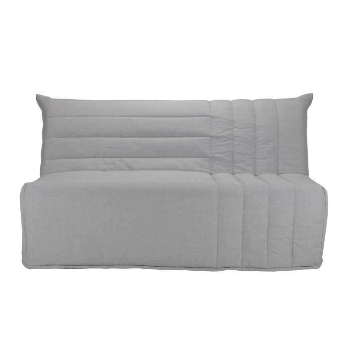 BULTEX Banquette BZ BETH 3 places - Tissu gris - L 162 x P 104 x H 98