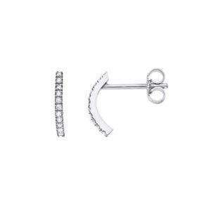 DIAMOND LANE Boucles d'Oreilles Or Blanc 375° et Diamants Femme DIAMOND LANE Boucles d'Oreilles Or Blanc 375° et Diamants Femme