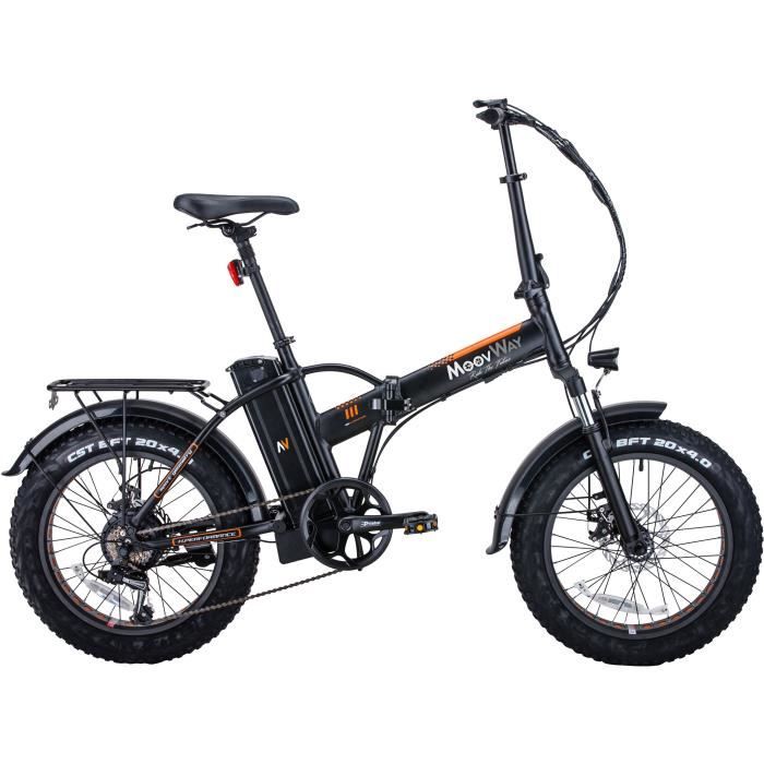 FATBIKE MOOVWAY Vélo Électrique pliant - Roues 20'' - 250W - 36V 10.4AH - Mixte - Noir