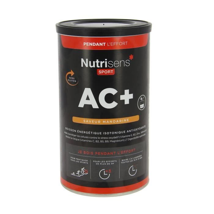NUTRISENS Complément alimentaire - Pot de 500g pour préparation de boisson énergétique AC+ - Mandarine givrée