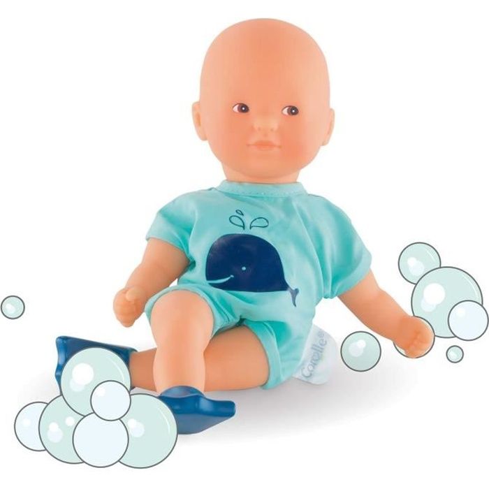 COROLLE Poupon Mini Bain Bleu - 20 cm - Dès 18 mois