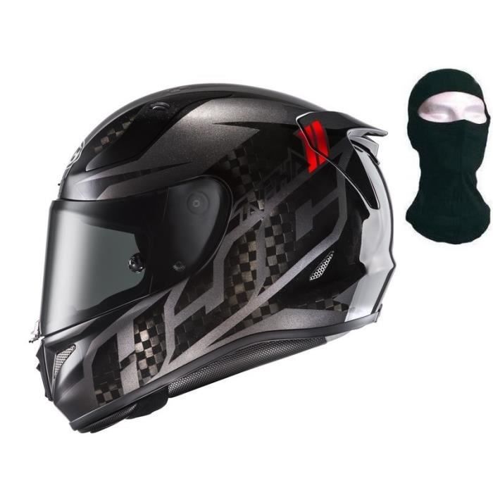 HJC Casque Intégral Rpha11 Lowin Gris Rouge + Cagoule