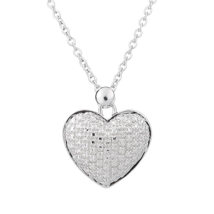 Collier en argent 925/1000 auquel se rattache un coeur réhaussé de