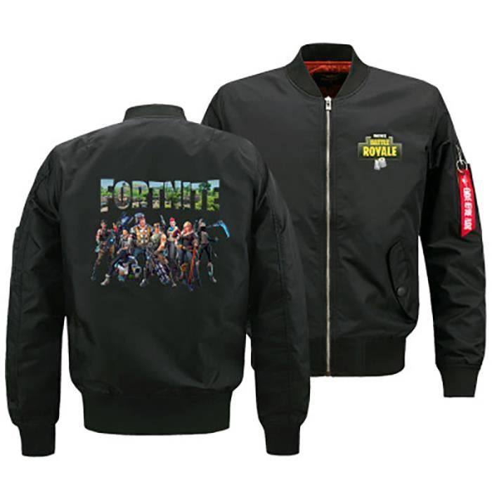 fortnite veste aviateur homme impression vintage veste aviateur mode casual epaissie plus velours - aviateur fortnite
