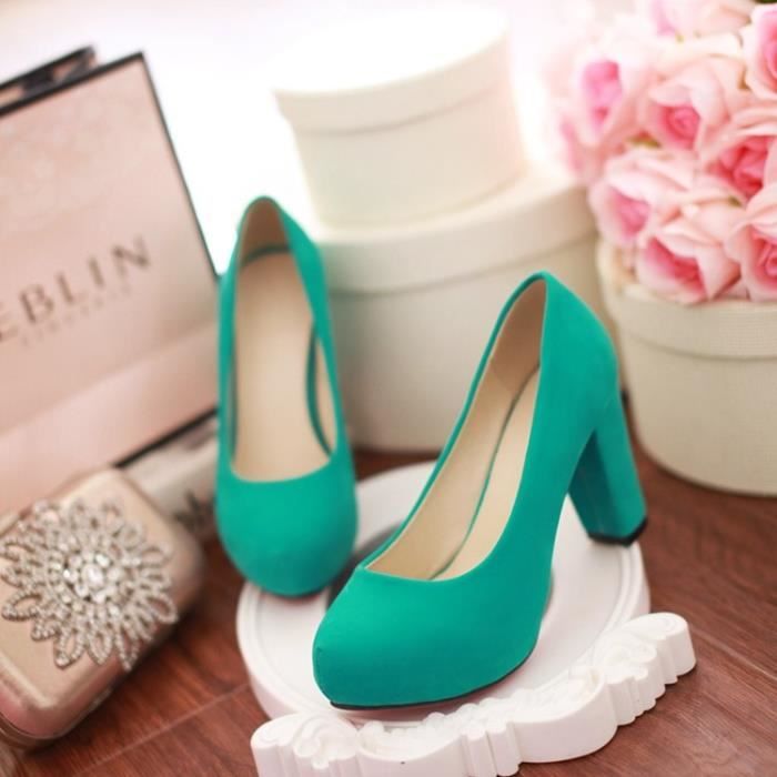 noir bleu Femmes Talons Rouge Haute De vert Su Solide abricot Sexy Boucle Sa vPq5qwZ