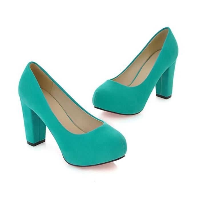 noir bleu Femmes Talons Rouge Haute De vert Su Solide abricot Sexy Boucle Sa vPq5qwZ