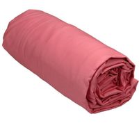 DRAP HOUSSE Drap housse 200x200 cm 100% percale couleur ROSE I DRAP HOUSSE Drap housse 200x200 cm 100% percale couleur ROSE I