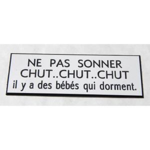 Baby Il Y A Bebe Qui Dort Ft 29x100 Mm Plaque Gravee Ne Pas Sonner Chut Chut Other Baby