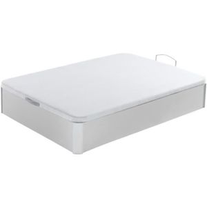 sommier coffre en bois geant 90x200 blanc - achat / vente sommier