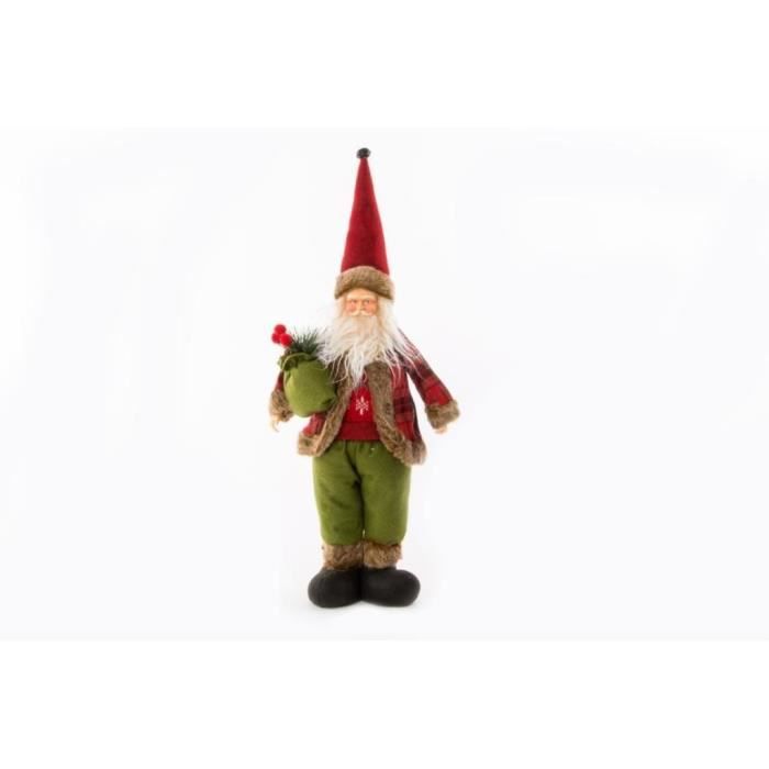 Personnage de Noël Père Noël en tissu 28x10x48cm