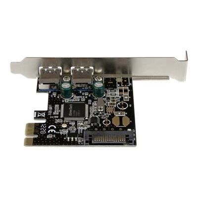 Carte PCIe à 2 ports USB 3.0 - Alimentation SATA - Adaptateur PCI Express 2x USB Super Speed avec alimentation SATA - PEXUSB3S23