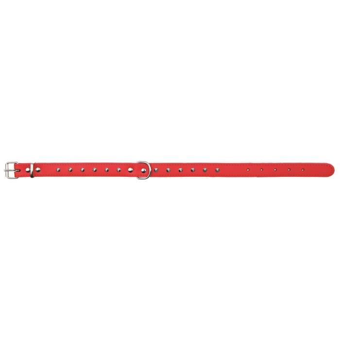 TRIXIE Basic collier avec rivets - L : 46-55cm / 22mm - Rouge