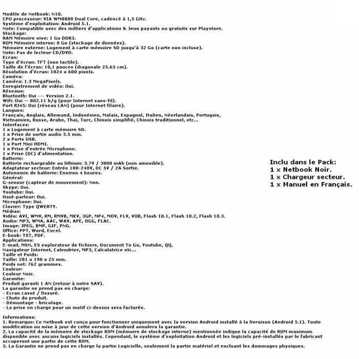 Mini PC Portable noir, 8GO, Android 5.1, Ecran3