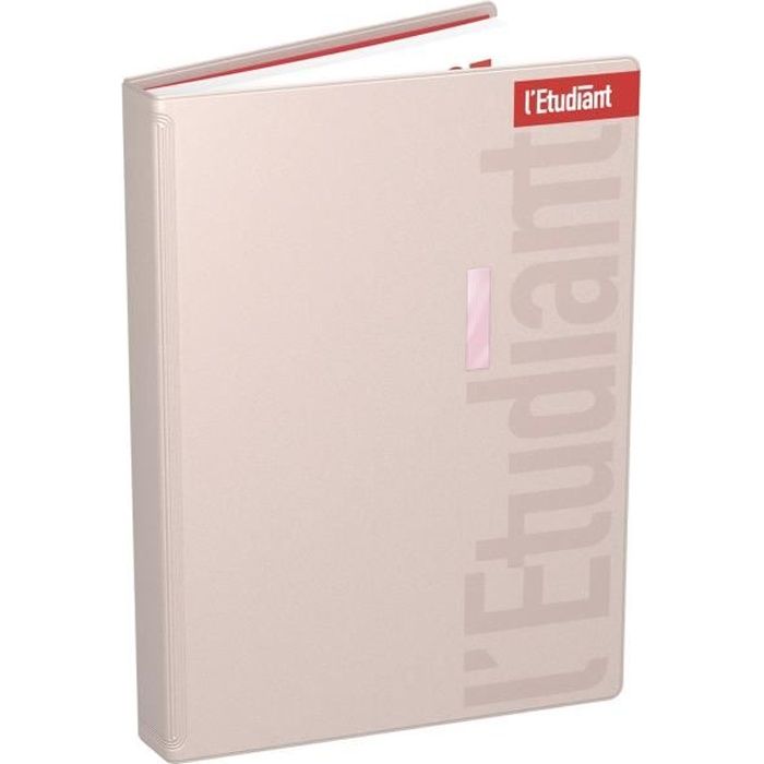 ETUDIANT Agenda 400118754 - 15 x 21 cm - 1 jour par page - Couverture PVC Ouatinée - 352 P - Couleur Rose