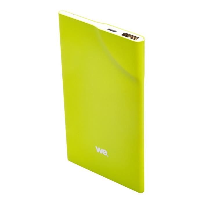 WE Batterie externe 3200mAh 1 port USB 1A - Bouton tactile - Vert