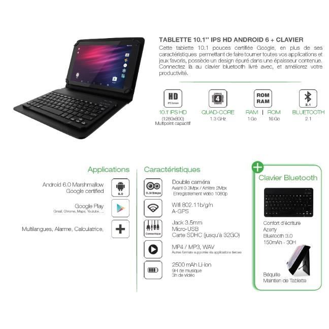 Ordinateur Convertible  HD +Etui Magnétique1