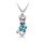 Pendentif Chat avec Cristal Swarovski Bleu lagon