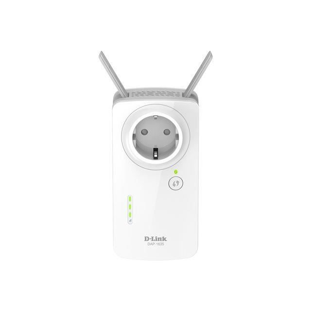 Répéteur WiFi D-LINK - DAP-1635 AC 1200 - Dualband avec prise intégrée - 2 antennes externes - WPS - Prise murale compacte