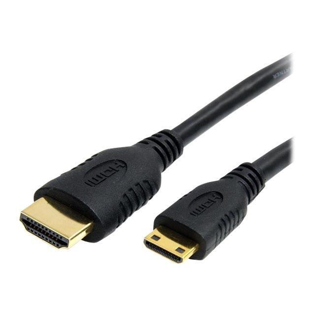 STARTECH Câble HDMI haute vitesse de 50 cm avec Ethernet - Cordon HDMI vers Mini HDMI - M/M - Noir - Plaqués or