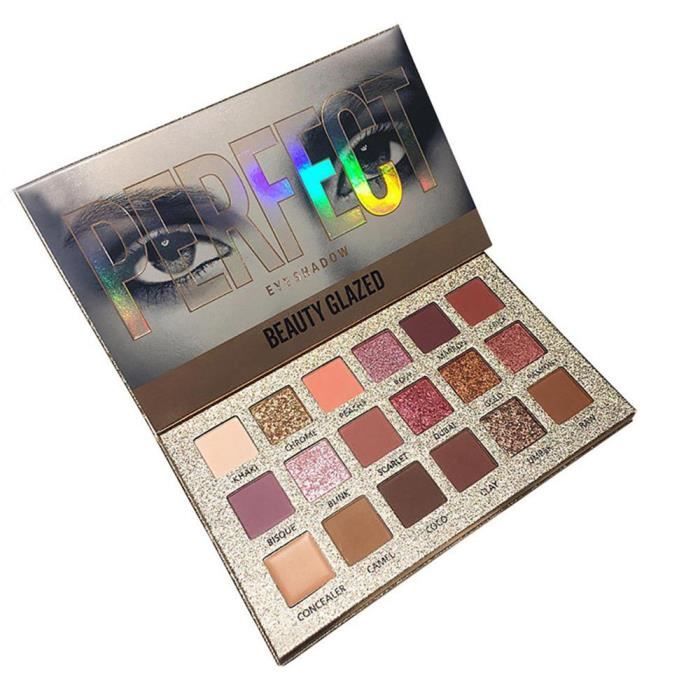 18 Couleur Fard à Paupières Palette Maquillage Paillettes