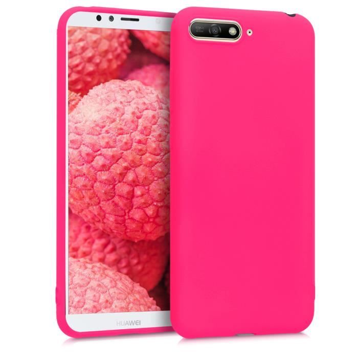 coque huawei y6 2018 silicone rose