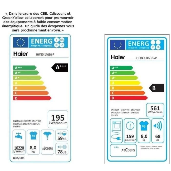 Pack lavage  - W8436 - Lave linge 8 Kg - 14003