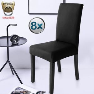 HOUSSE DE CHAISE Housse de Chaise Noir 8 pièces Stretch Couverture 