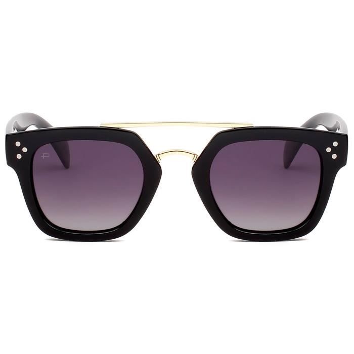 PRIVE REVAUX - Lunettes Aviators - Modèle The Foxx Polarisé Noir Femme
