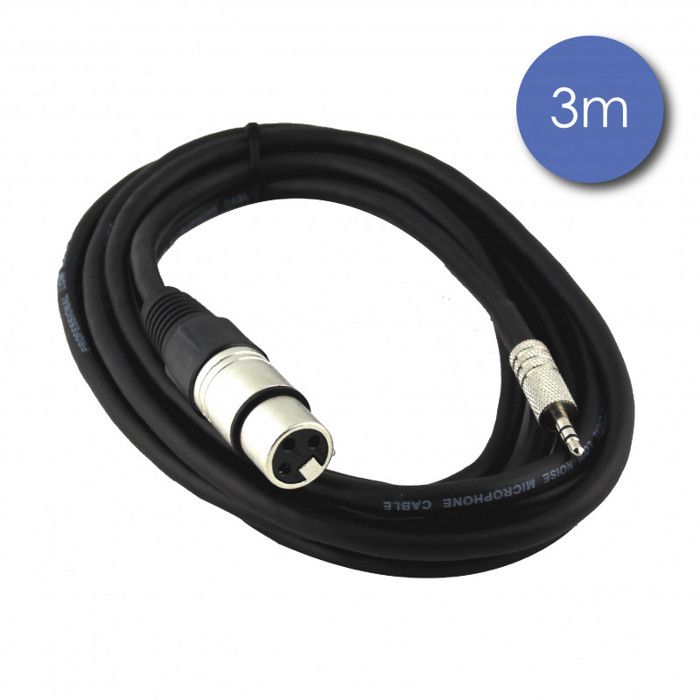 Cable XLR femelle Jack 3 5 male stéréo 3m câble tv