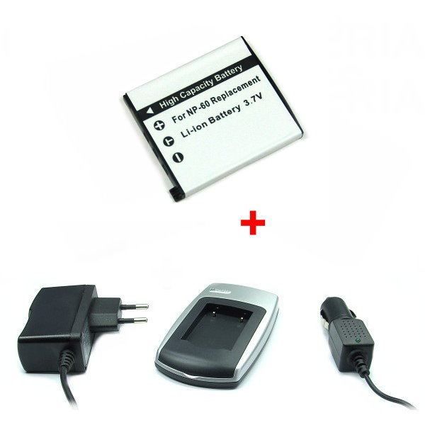 60   Achat / Vente BATTERIE / CHARGEUR / ADAPTATEUR Set p. Casio NP 60