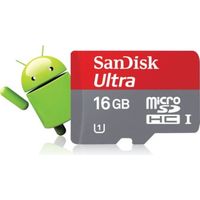 CARTE MÉMOIRE SanDisk Micro SDHC Ultra 16 Go - Classe 10 CARTE MÉMOIRE SanDisk Micro SDHC Ultra 16 Go - Classe 10