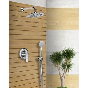 SARODIS Colonne de douche encastrée Ruca avec mitigeur mécanique rond 2 fonctions et Pommeau de douche ?24 cm
