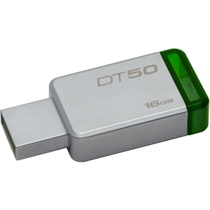 KINGSTON Clé USB DataTraveler 50 16Go USB 3.0 - Métal et vert
