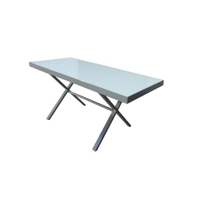 De Jardin Cross Pieds Et Table Blanc Croisés En Verre Aluminium wkiOXTPZu