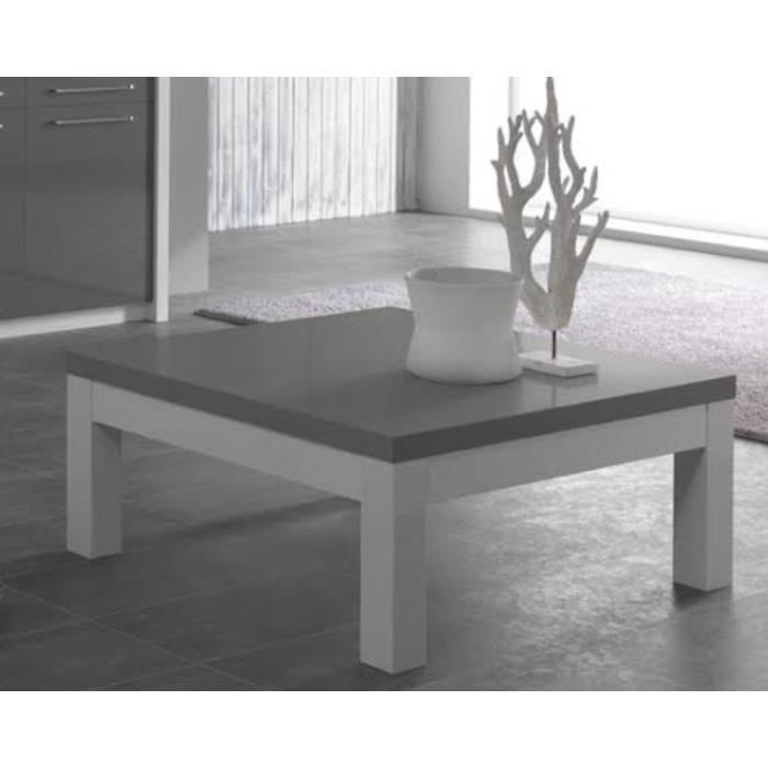 Table basse salon blanc et gris - Achat / Vente pas cher