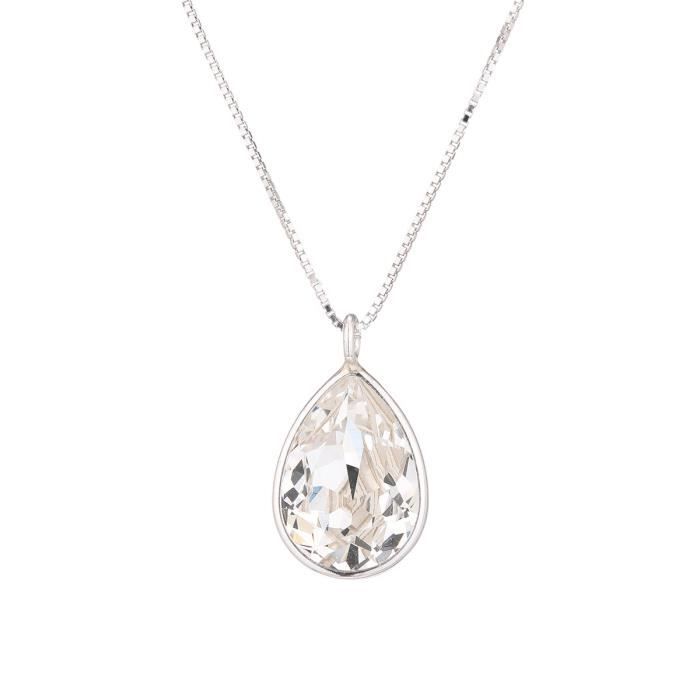 LES BIJOUX D'EMMA CRISTAL - Collier en Argent et Cristal De Swarovski Coloris Cristal