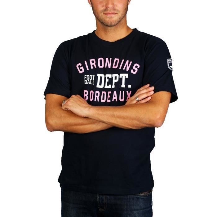 FCGB Tee shirt Manches courtes football dept. - Marine / Rose / Blanc