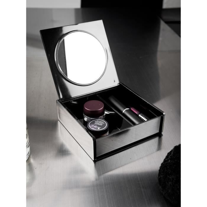 COMPACTOR Organisateur boite de rangement - 14,8x14,8x4,7cm - Noir