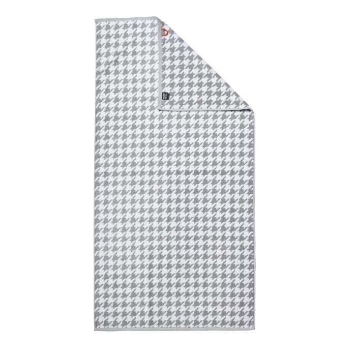 DONE Drap de douche Daily Shapes Bird - 70x140 cm - Argent et blanc