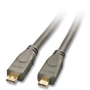 LINDY Câble HDMI - Compatible HDMI 2.0 Ultra HD - Avec Ethernet - Type D / D (Micro) - 3m
