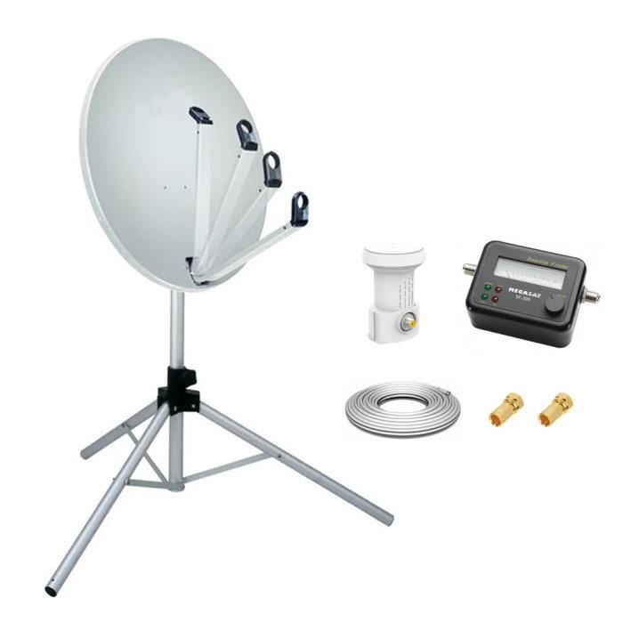 Kit antenne satellite trépied LNB boussole & câble