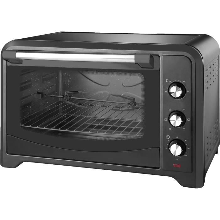 WHITE & BROWN MF 64-Mini four-60 L-2200 W-Voûte, sole ou convection-Rotissoire et chaleur tournante-Noir